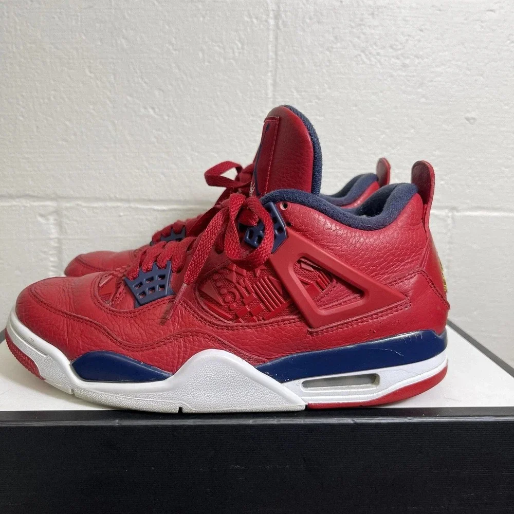 Nike Air Jordan 4 GS Fiba‎ 408452-617 Red Retro Youth Size 7